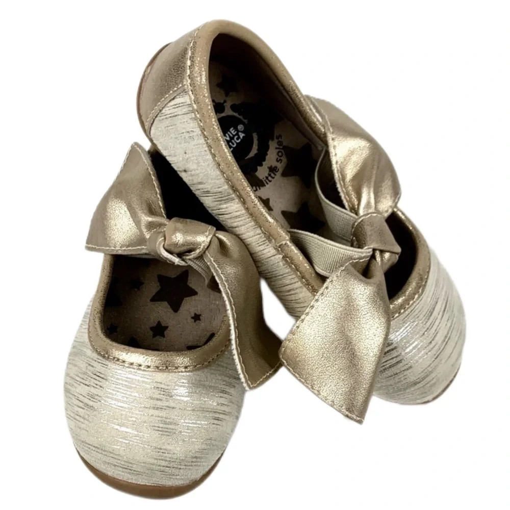 Livie & Luca Infant Gold Sateen Ballet Flats Size 6